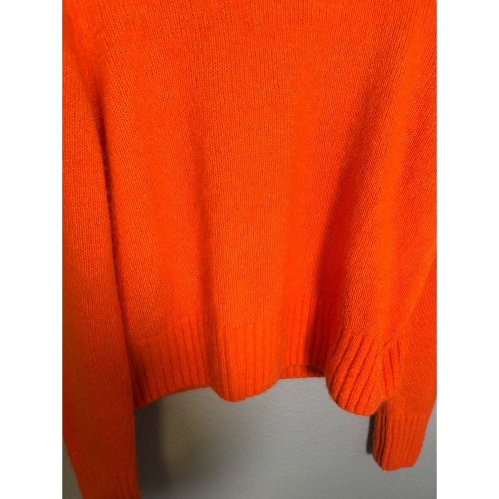 COS Womens Neon Orange Alpaca Wool Blend Crew Neck Fuzzy Knit Sweater Size Large - Picture 5 of 9